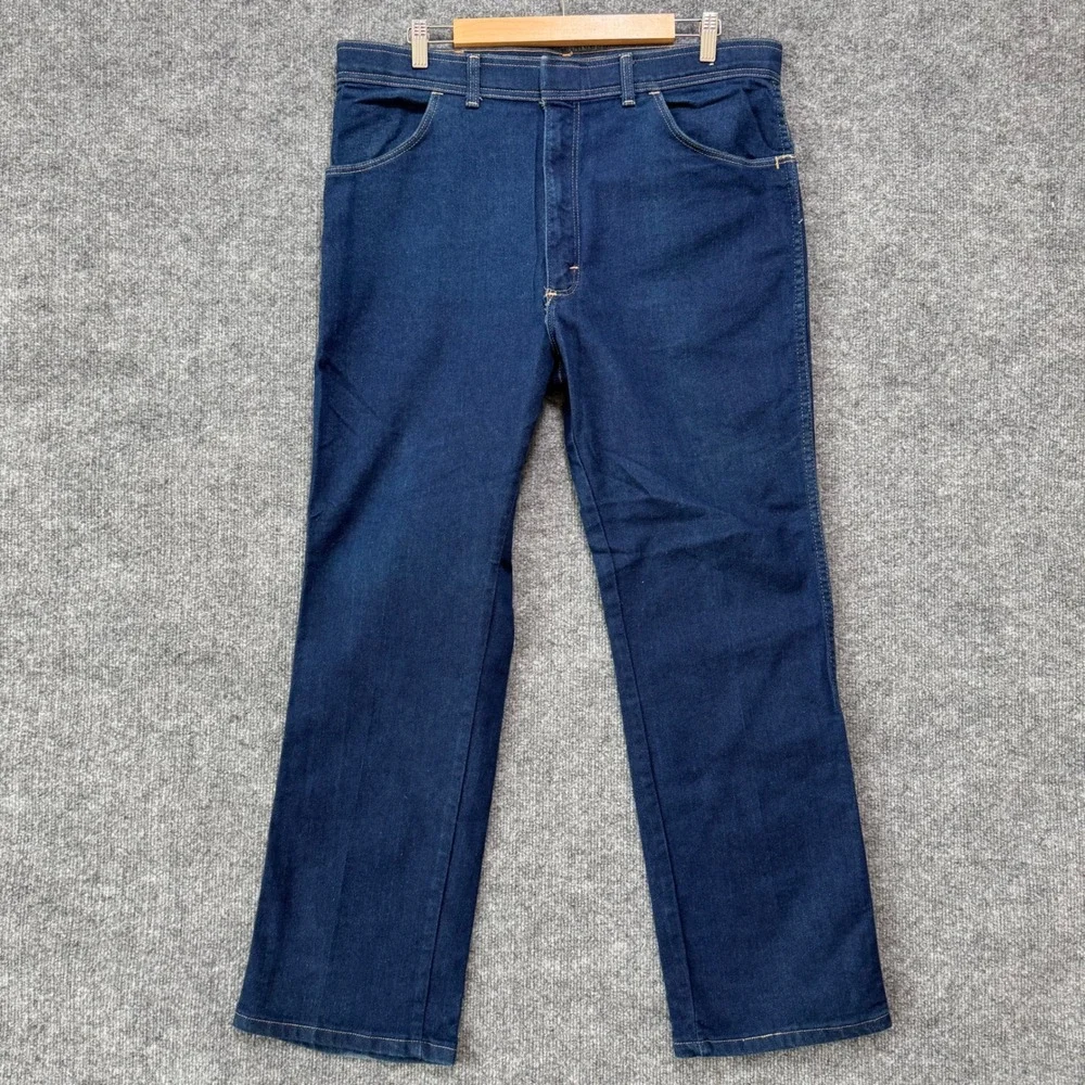 Vintage Wrangler 85498PS Jeans Mens Dark Wash Denim 38x30 Made in USA Elite